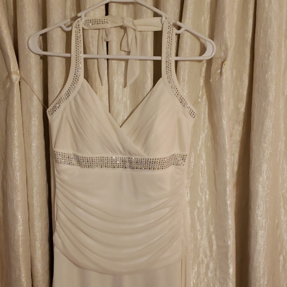 White Halter Gown Maxi